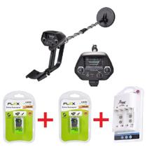 Kit detector de metais ouro portátil com baterias e carregador - COUNTERTECH