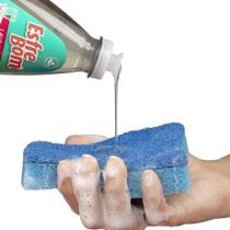 Kit Detergente + Esponja Lava Louça Esfrebom Neutro 400 ml