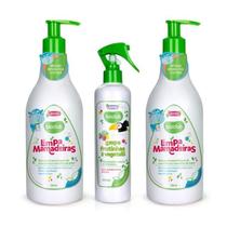 Kit Detergente Limpa Mamadeira e Limpador de Frutas Bioclub