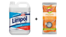 Kit Detergente Líquido Limpol 5l + 3 Un Esponja Scotch Brite