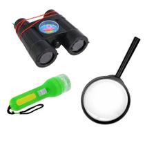Kit Detetive Infantil Binóculo Lupa Lanterna Adventure