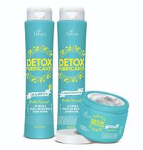 Kit Detox Capilar Purificante - Para couro cabeludo e cabelos quebradiços - 3 produtos - Natuza