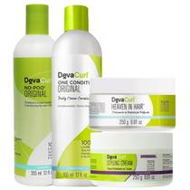Kit Deva Curl No-Poo Original Shampoo 355ml + Condicionador 355ml + Máscara 250g + Styling Cream 250g