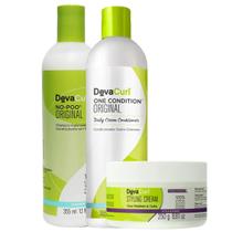 Kit Deva Curl No-Poo Original Shampoo 355ml + Condicionador 355ml + Styling Cream 250g