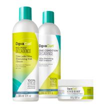 Kit Deva Curl No-Poo Shampoo 355Ml, Condicionador 355Ml, Máscara Heaven In Hair 250G