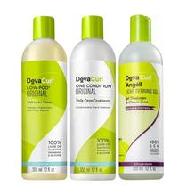 Kit Deva Curl - Shampoo Low-Poo 355ml + Condicionador 355ml + Finalizador Angéll 355ml