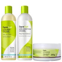 Kit Deva Curl - Shampoo Low-Poo 355ml + Condicionador 355ml + SuperCream 250g