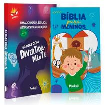 Kit Devocional 40 Dias Com Divertidamente + Bíblia Infantil do Menino Explorando a Fé Através das Emoções
