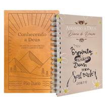 Kit Devocional Conhecendo a Deus Luxo + Diário de Oração Lettering Kit Devocional Conhecendo a Deus Luxo + Diário de Oração Lettering