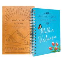 Kit Devocional Conhecendo a Deus Luxo + Diário de Oração Mulher Virtuosa Kit Devocional Conhecendo a Deus Luxo + Diário de Oração Mulher Virtuosa