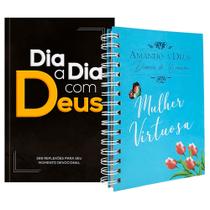 Kit Devocional Dia a Dia com Deus + Diário de Oração Amando a Deus Mulher Virtuosa Kit Devocional Dia a Dia com Deus + Diário de Oração Amando a Deus Mulher Virtuosa