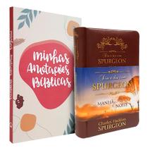 Kit Devocional Dia a Dia com Spurgeon Luxo + Caderno Minhas Anotações Bíblicas Boho