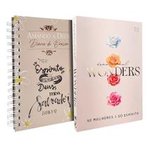 Kit Devocional Wonders 50 Mulheres 1 só Espírito + Diário de Oração Amando a Deus Lettering