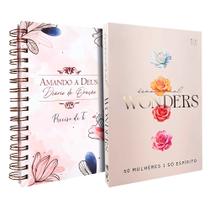 Kit Devocional Wonders 50 Mulheres 1 só Espírito + Diário de Oração Amando a Deus Preciso de Ti