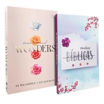 Kit Devocional Wonders 50 Mulheres 1 só Espírito + Minhas Anotações Bíblicas Aquarela