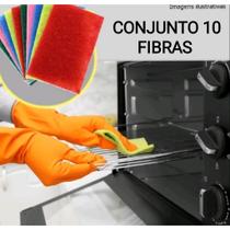Kit dez fibras multiuso para limpeza pesada profissional