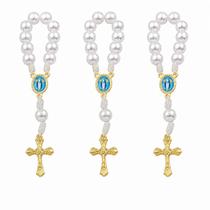 Kit Dezena Nossa Senhora Das Graças Pérola Abs Branca 8mm (3 Unidades) Kit Dezena Nossa Senhora Das Graças Pérola Abs Branca 8mm (3 Unidades)