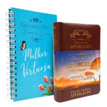 Kit Dia a Dia com Spurgeon Manhã e Noite Luxo + Diário de Oração Mulher Virtuosa