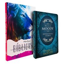 Kit Dia a Dia Dwight Moody Capa Dura + Caderno Anotações Bíblicas Leão Color
