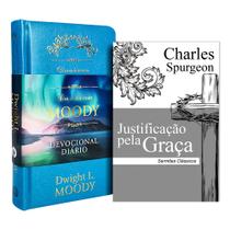 Kit Dia a Dia Dwight Moody Luxo Couro + Justificação pela Graça Charles Spurgeon