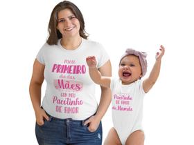 Kit Dia das Mães Camiseta e Body Pacotinho de Amor