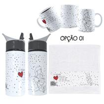 Kit dia das mães: Mãe que ora, caneca toalhinha e garrafa