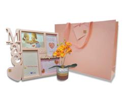Kit Dia das Mães Porta Retrato + Vaso + Flor + Sacola - MultiA
