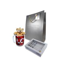 Kit Dia do Namorados Porta Jóia Grd + Caneca + Urso + Sacola