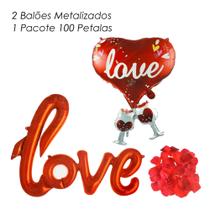 Kit dia dos Namorados 2 Balões Metalizados e petalas artificiais Kit dia dos Namorados 2 Balões Metalizados e petalas artificiais