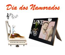 Kit Dia dos Namorados Piano Porta Joia Musical + PRetrato - FWB