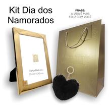 Kit Dia dos Namorados Porta Retrato Luxo Chaveiro e Sacola - MultiA