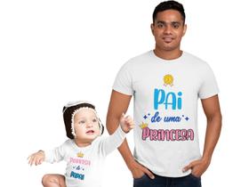 Kit Dia dos Pais Camiseta Body Princesa do Papai Branca - Del France