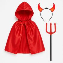 Kit Diabinha Com Capa, Tiara e Tridente Kit Diabinha Com Capa, Tiara e Tridente