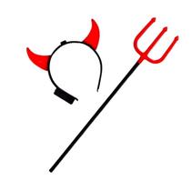 Kit Diabinha - Tridente Capeta e Tiara Chifre Com Led Halloween Kit Diabinha - Tridente Capeta e Tiara Chifre Com Led Halloween