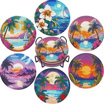 Kit Diamond Art Coasters EWJRNSF 6 peças de 10 cm Ocean Beach Kit Diamond Art Coasters EWJRNSF 6 peças de 10 cm Ocean Beach