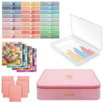 Kit Diamond Art Storage Twivah de 27 unidades com bolsa rosa