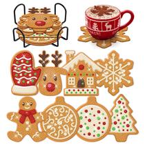 Kit Diamond Coasters Cumule Gingerbread Man com suporte para 8 unidades Kit Diamond Coasters Cumule Gingerbread Man com suporte para 8 unidades