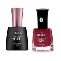 Kit Diamond Gel Fixador E Vinho Bordo - Risque Kit Diamond Gel Fixador E Vinho Bordo - Risque