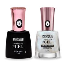 Kit Diamond Gel Risqué Top Coalt Efeito Cristal e Fixador