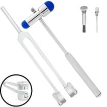 Kit Diapasão Médico Martelo Buck Inox Medicina Avaliação Audiológica Audiologica Com Fixador Estágio Profissional