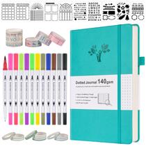 Kit Diário Bullet Journal A5 OFFIGIFT - Com Canetas, Estênceis e Fita