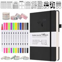 Kit Diário Bullet Journal A5 OFFIGIFT - Com Estênceis e Fita Adesiva
