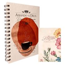 Kit Diário de Oração Amando a Deus Café + Livreto Preciosas Promessas Jardim