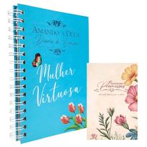 Kit Diário de Oração Amando a Deus Mulher Virtuosa + Livreto Preciosas Promessas Jardim
