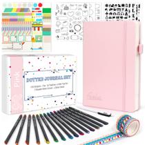 Kit Diário Feela Dot Grid A5 - Capa Dura Rosa - 224 Páginas