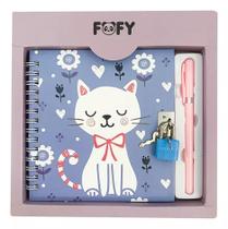 Kit Diário Friend Roxo com Caneta 0.5mm e Cadeado com Chave