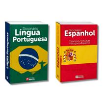 Kit Dicionários: Português + Espanhol Com Qr-Code - Atualizado - Didático
