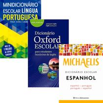 Kit dicionários: Português + Inglês + Espanhol