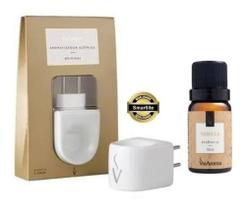 Kit Difusor Aromatizador Eletrico de Porcela Via Aroma Com Essencia 10ml Original