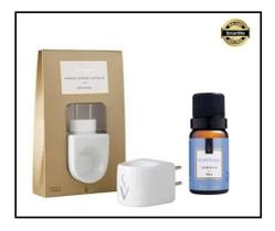Kit Difusor Aromatizador Eletrico de Porcela Via Aroma Com Essencia 10ml Original